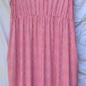 Elegant Pink Geometric Women's Dress